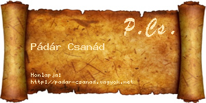 Pádár Csanád névjegykártya